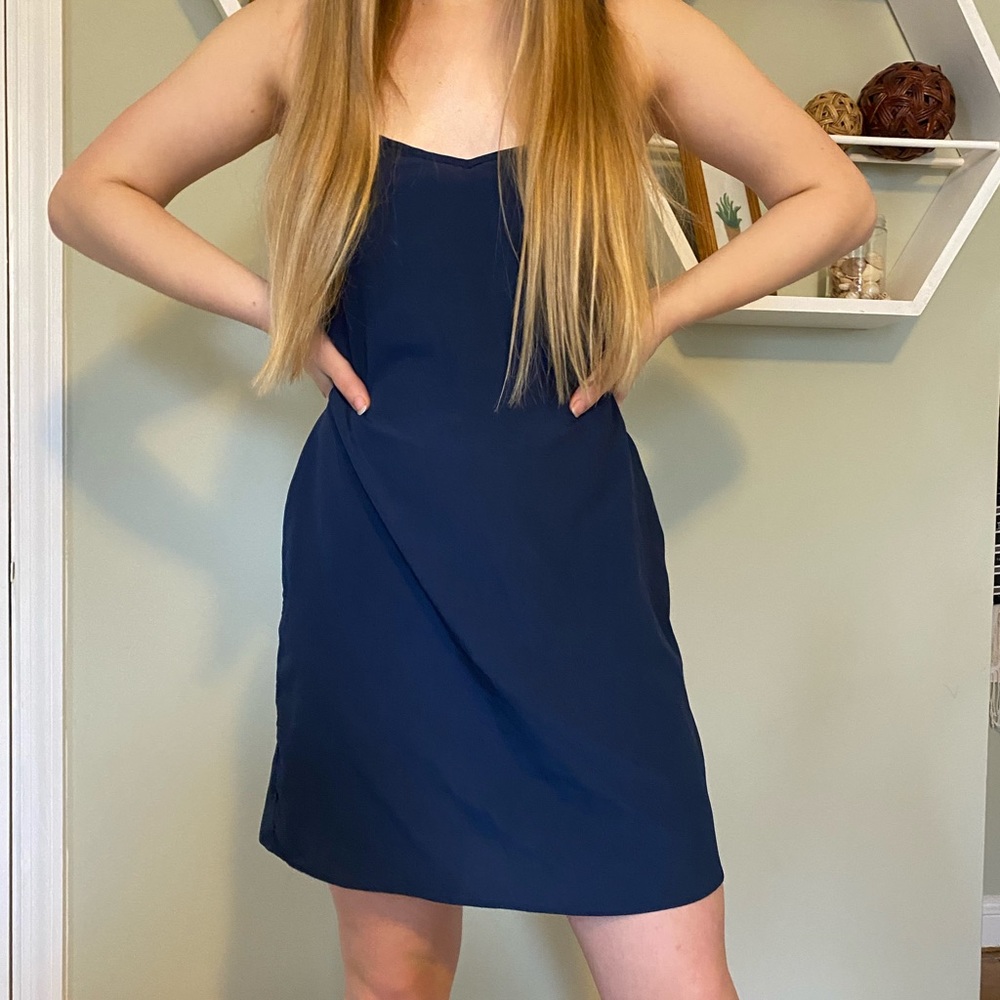 Navy blue shift dress
